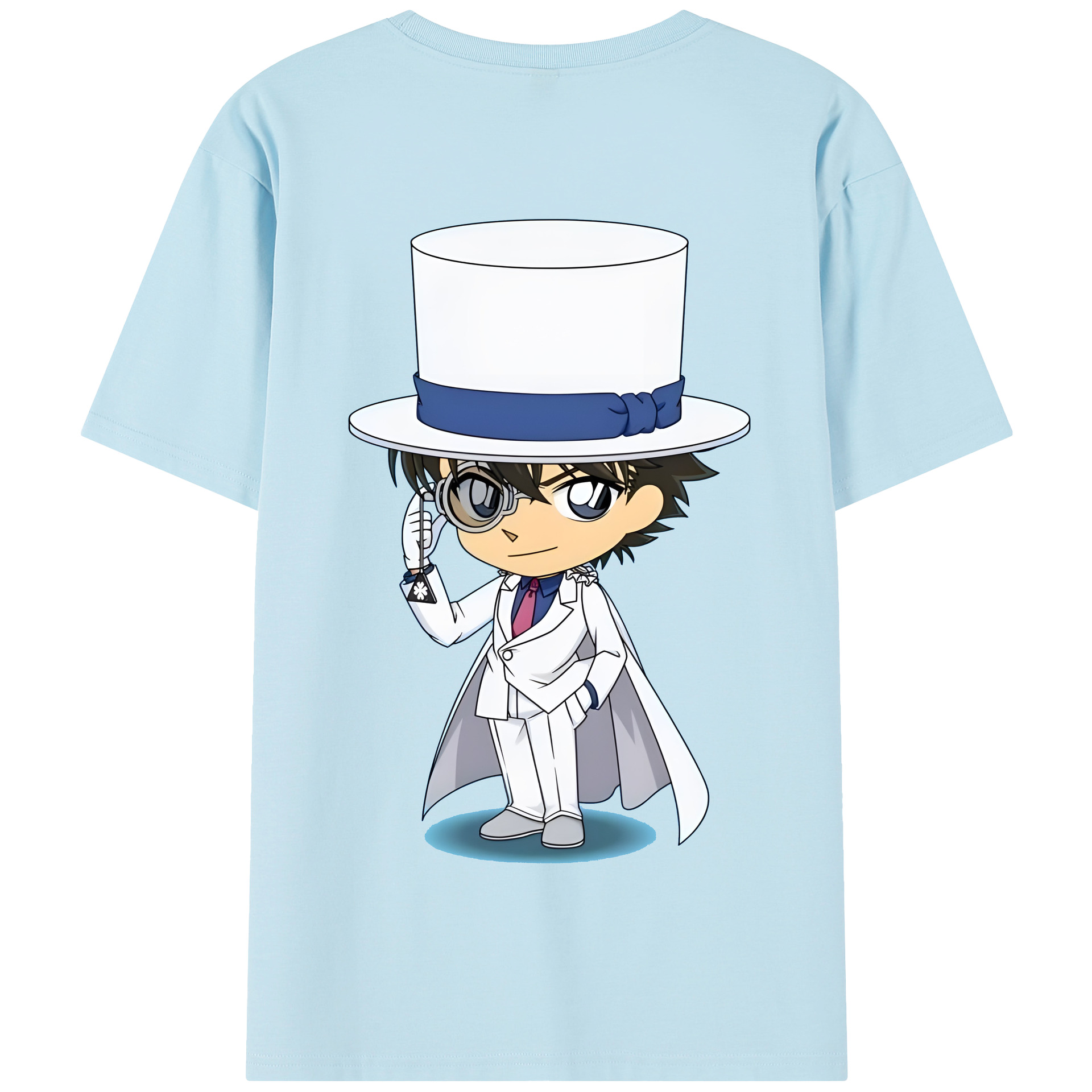 （画像用） 名探偵コナン くろば かいと Detective Conan Kuroba Kaito 綿100％半袖Tシャツ（背面プリント）